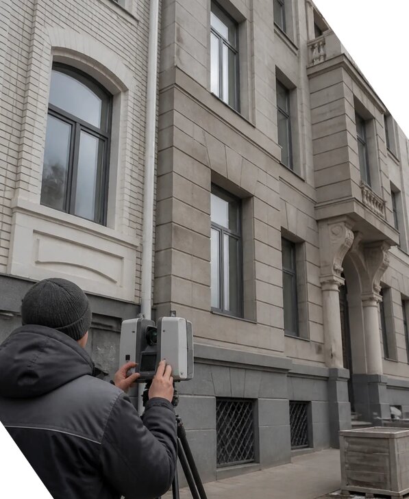 Лазерное сканирование фасадов зданий для обследования в Елабуге
